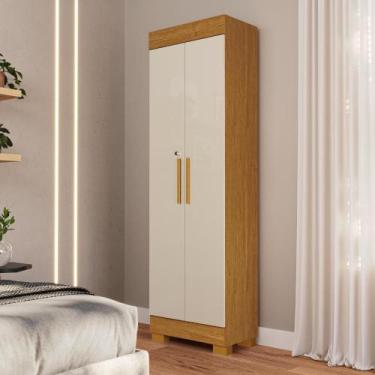 Imagem de Armário Multiuso Marrocos 2 Portas 4 Prateleiras Com Chave - LinhaMobí