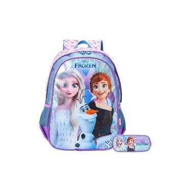 Imagem de Kit Escola Mochila De Costas + Estojo Duplo Frozen