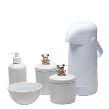 Imagem de Potinho de Mel Potes Garrafa Molhadeira E Porta Álcool-Gel Ursinho Dourado