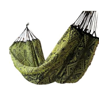 Imagem de Rede De Descanso Dormir Casal Indiana Gigante 4M Reforçada Estampas(VERDE NEON)