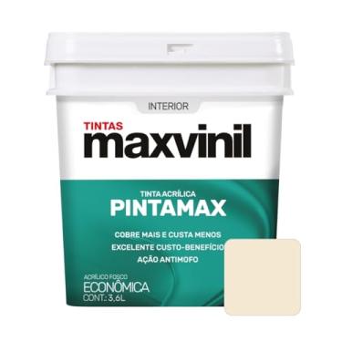 Imagem de Tinta Acrílica Econômica Pintamax Base Água Interno Reboco Massa Corrida Acrílica PVA Concreto Fibrocimento 3,6L Maxvinil (Marfim)