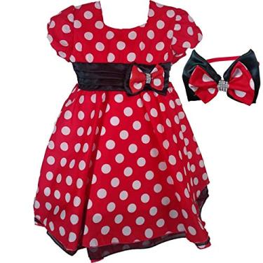 Imagem de Vestido de Festa Minnie Vermelha Luxo Com Tiara PP - 1