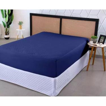 Imagem de Capa de Colchão Impermeável/Protetor de Colchão Impermeável - Antialérgica e Antibacteriana - Vários Tamanhos - Matelassê (Azul, Casal)