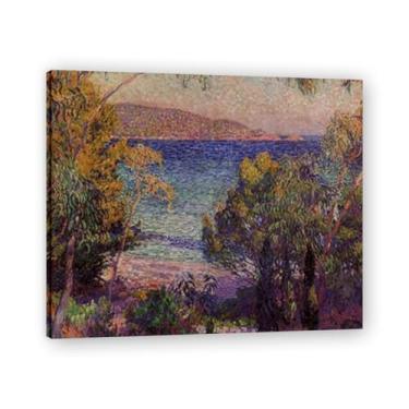 Imagem de Pines And EucalyptusThéo van Rysselberghe: Impressão em tela neoimpressionista belga chave emoldurada 30 x 36 cm