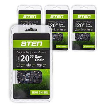 Imagem de 8TEN Corrente de motosserra para Stihl MS290 MS650 MS271 MS260 039 50,8 cm calibre 0,063 Passo 81DL pacote com 4