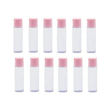 Imagem de Kit 12 Frascos Pvc Transparente 15 Ml Tampa Flip Top Rosa