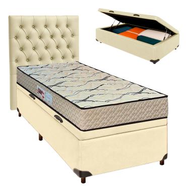 Imagem de Kit Cama Box Bau + Cabeceira + Colchão Solteiro D33 - Maxsono - Paropas