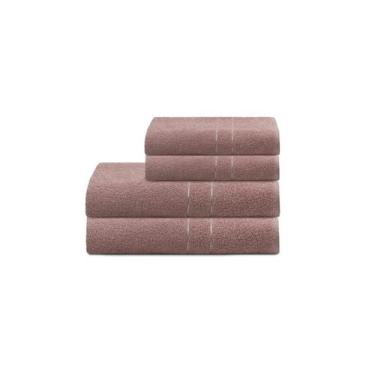 Imagem de Jogo De Toalhas Camesa Galaxy Banhão 4 Peças Algodão 400g/m², Rosa