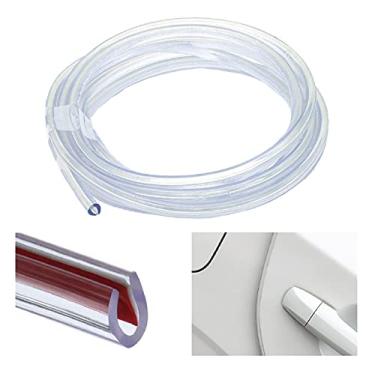 Imagem de Logctee Protetores de borda para porta de carro, 5 metros de proteção de borda de porta selada de borracha em forma de U universal cromado transparente serve para a maioria dos carros