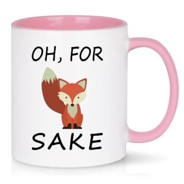 Imagem de Caneca Oh, For Fox Sake Canecas de café engraçadas para mulheres Boss Friend Employee Fox Mug Unique Cute Fox Canecas Presentes de Natal para amantes de filmes 325 ml Rosa 325 ml