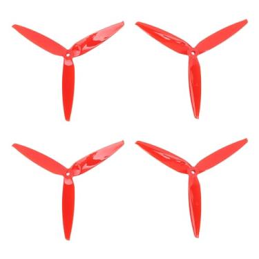 Imagem de ZJchao Hélice, Kit de Avião RC 4PCS Com 3 Lâminas para Drone RC FPV de 7 e 8 Polegadas (Vermelho)