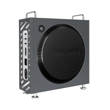 Imagem de Suporte de alumínio para Mac mini M4/M4 Pro (2024) - Suporte vertical premium | Suporte seguro | Refrigeração aprimorada | Design de mesa com economia de espaço (cinza)