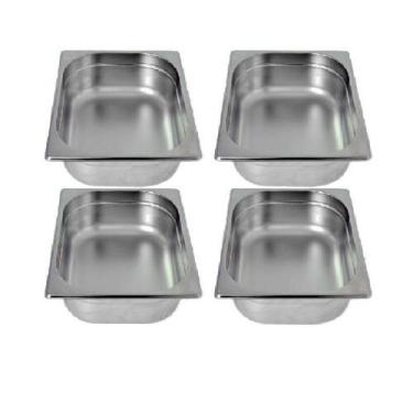 Imagem de Kit de 4 Cubas Gastronômicas Sem Tampa Inox 1/2 100mm - Zepper