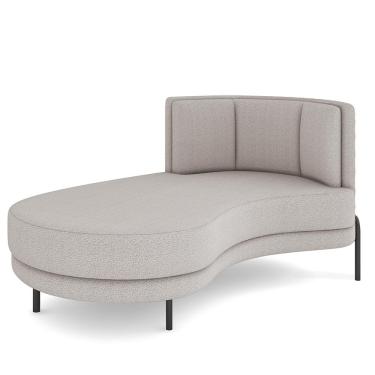Imagem de Sofá Chaise Longue Sala de Estar Living Lucca Esquerdo D02 Bouclê Bege B-62 - Lyam Decor