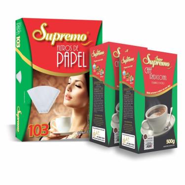 Imagem de Filtro Supremo Papel 103 E 01 Kg Café Tradicional