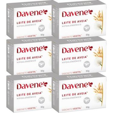 Imagem de 6UN Sabonete Vegetal Leite Aveia Hipoalergenico 90g Davene