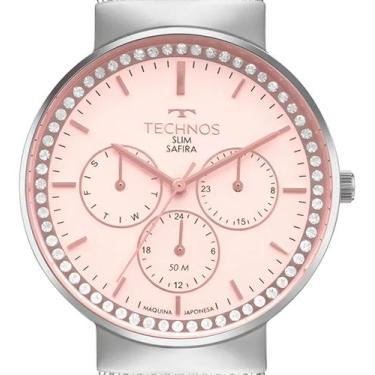 Imagem de Relógio Technos Feminino Slim Vidro Safira Prata Rosa 6P29ALV/1J