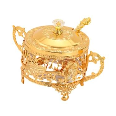 Imagem de KiBcsLic açucareiro, recipiente dispensador de açúcar com tampa e colher, pote de condimentos, jarra de armazenamento para casa, cafeteria, cozinha,