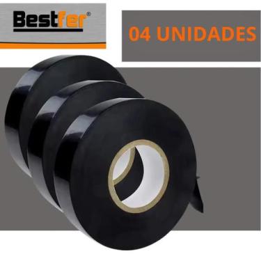 Imagem de Fita isolante preta antichama 18mmx10m - bfh1301 - kit com 04 pcs - be