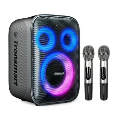 Imagem de Caixa de Som Bluetooth Portátil Halo 200 com 2 Microfones para Karaokê, Som Potente e Bateria de Longa Duração Ideal Festas Eventos Áudio de Alta Performance Conectividade Versátil