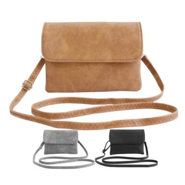 Imagem de Bolsas transversais pequenas de couro para mulheres, bolsa para celular, bolsas transversais, carteira de viagem, Marrom claro - 2, Small, Bolsa tiracolo feminina de couro vintage