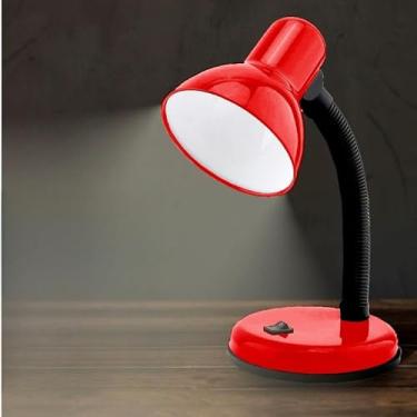 Imagem de Luminária de Mesa LED com Braço Articulado - Iluminação Focada Ajustável para Trabalhos Manuais e Leitura(Vermelho)