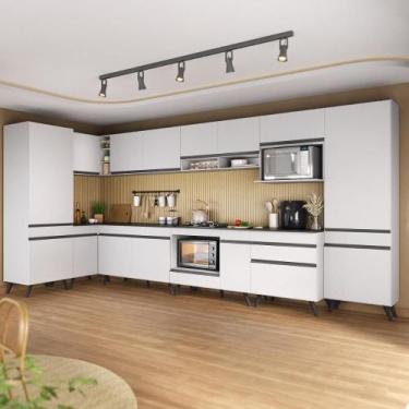 Imagem de Armário De Cozinha Modulada Completa Canto 409cm Com Balcão Veneza Mul