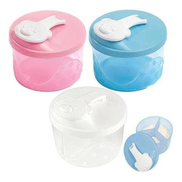 Imagem de 2X Pote Armazenar Leite Em Pó Com Divisória Dosador Porta Le