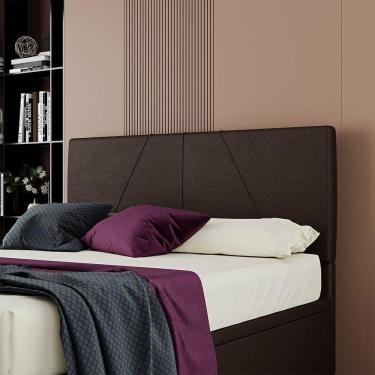 Imagem de Cabeceira Estofada Casal Queen Size 160 Cm Júpiter Corino Skybox Marrom