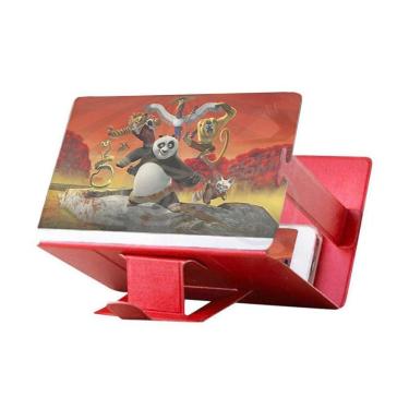 Imagem de Lupa Ampliadora Tela De Celular Portátil Dobrável Vermelho