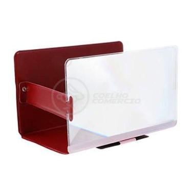 Imagem de Lupa Ampliadora Tela De Celular Portátil Dobrável Vermelho