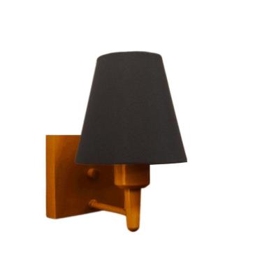 Imagem de Arandela Quadrada Md-2034 Cobre Cúpula Em Tecido Cone Preta - Bivolt