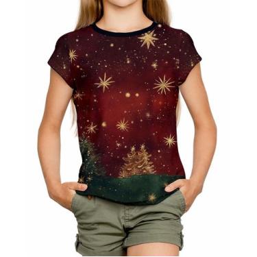 Imagem de Camiseta Menina Feliz Natal UV50 Fantasia Infantil Blusa e5 - ALEMARK,