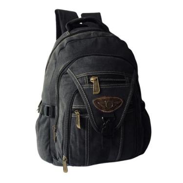 Imagem de Mochila Bolsa Escolar Lona Tecido Resistente Masculina Feminina Moda C