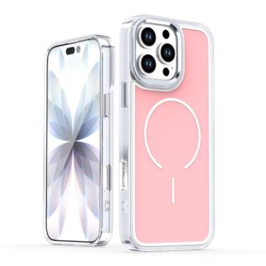 Imagem de COTDINFOR Capa magnética para iPhone 16 Pro Max, compatível com controle de câmera MagSafe TPU transparente e traseira fosca suave antiimpressão digital à prova de choque para iPhone 16 Pro Max 6,9