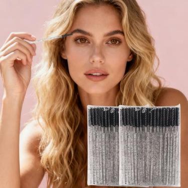 Imagem de Mini varinhas de rímel descartáveis skinny, 100 peças, micro pincel de cílios, aplicadores de pincéis de maquiagem pequenos para sobrancelhas