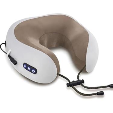 Imagem de Massageador de Pescoço e Cervical Elétrico Tipo Almofada Portátil Relaxante com Aquecimento – Alívio de Tensão e Dores Musculares