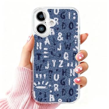 Imagem de DSJIFGEW Design de capa transparente padrão para iPhone 16 | Antiamarelamento, parte traseira rígida, proteção contra quedas de nível militar, suporta carregamento sem fio