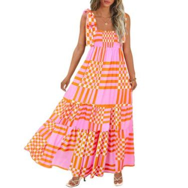 Imagem de Vestido maxi CURBODO Boho com alças espaguete para mulheres