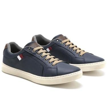 Imagem de Sapatênis Casual Polo com Cadarço Detalhe em Recortes e Sola Borracha,