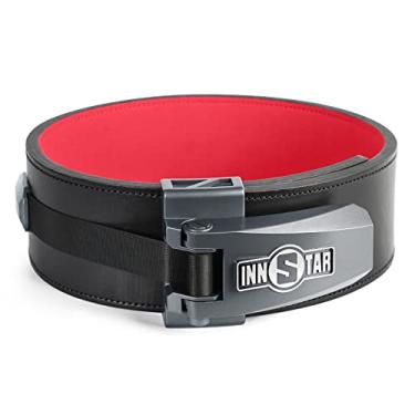 Imagem de INNSTAR Cinto de levantamento de peso de 13 mm – Design original de ajuste macro de catraca, cinto de nylon premium de 10 cm de largura para levantamento de peso, musculação - cinto de levantamento de