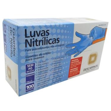 Imagem de Luva Nitrílica P M ou G Sem Pó Alta Resistência Conforto Proteção e Se