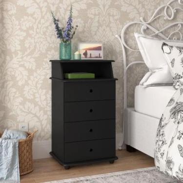 Imagem de Mesa de Cabeceira Cama Quarto 4 Gavetas Com Nicho - LOJAS PRIMELAR, Pr