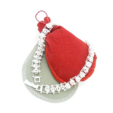 Imagem de Pulseira Masculina 18cm 1cm Bola 6mm Folheada Prata PL253 - WNBIJOUTER