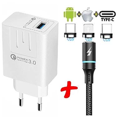 Imagem de Carregador + Cabo Magnético 3 Pontas Compativel Com Asus Zenphone 2 3 4 5