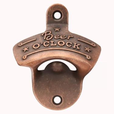 Imagem de Abridor de garrafa montado na parede abridor de tampa de refrigerante de cobre rústico montável para bar cozinha carbinet (1 peça)