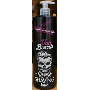 Imagem de Van Beards Gel de Barbear Profissional, Preto, 1 Litro, Fórmula Suave para Barbear Preciso e Confortável