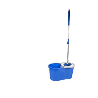 Imagem de Giratório Profissional com Balde, 8L Capacidade Total, Cabo Extensível 130cm, Sistema de Centrifugação, Microfibra, Azul e Cinza, para Limpeza de Pisos