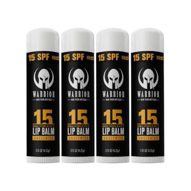 Imagem de WARRIOR -WIN YOUR BATTLES- Protetor Labial Fps 15 - Sem Perfume Feito De Cera Abelha Purificada Nos Eua. Protege Contra Vento, Frio, Calor E Raios Uv. Solar Premium Usado Por Militares (Tubo 0,15 Oz