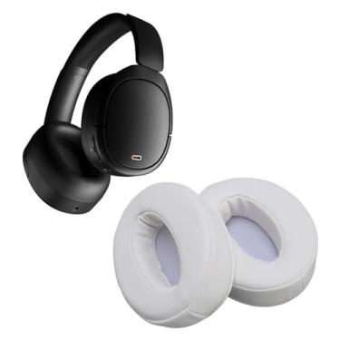 Imagem de 2 pares de protetores de ouvido, protetores auditivos de substituição com espuma de memória HD e couro proteico, para fones de ouvido HD4.50BT HD4.50BTNC HD4.50SE HD4.40BT HD4.30G (branco)